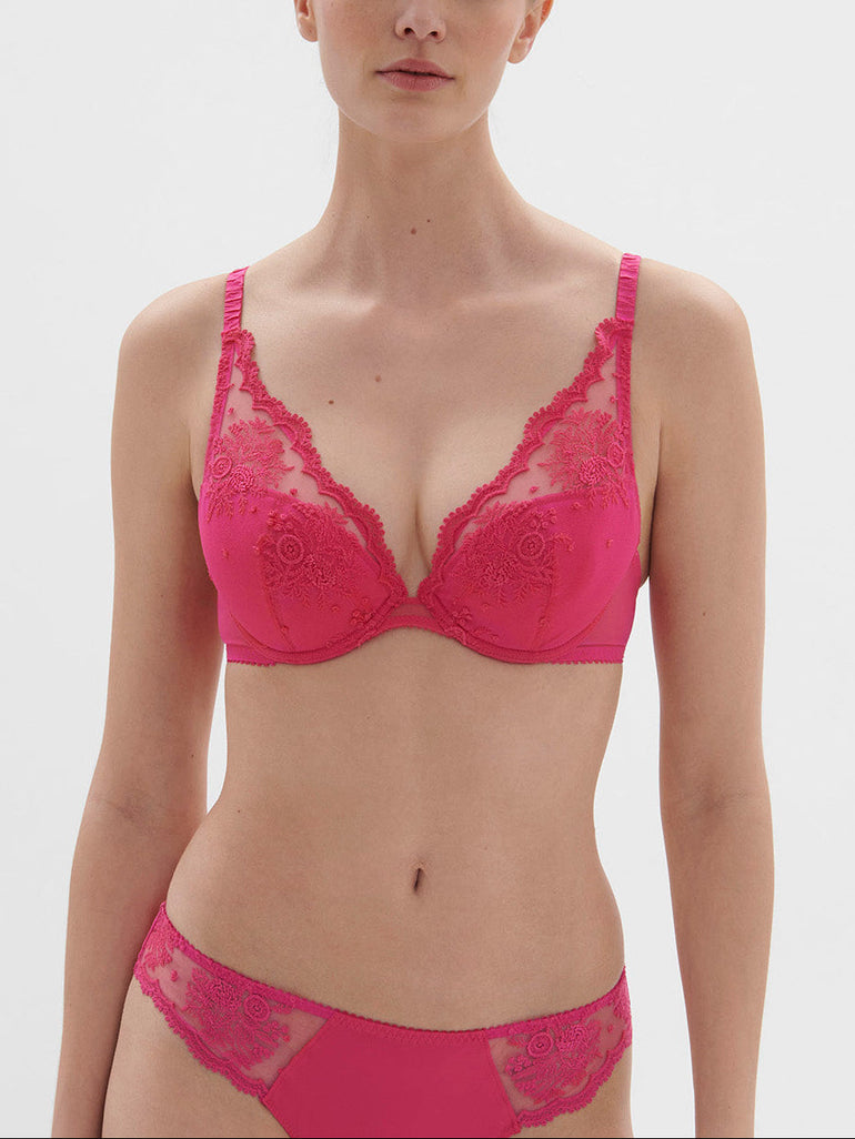 Plunge-Push-up-BH - Disco-Pink