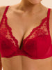 Push-up-BH mit tiefem Dekolleté - Opernrot