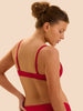 Push-up-BH mit tiefem Dekolleté - Opernrot