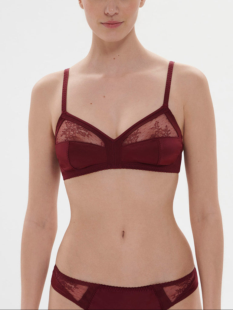 Weicher Triangel-BH mit Softcup - Dunkelrot