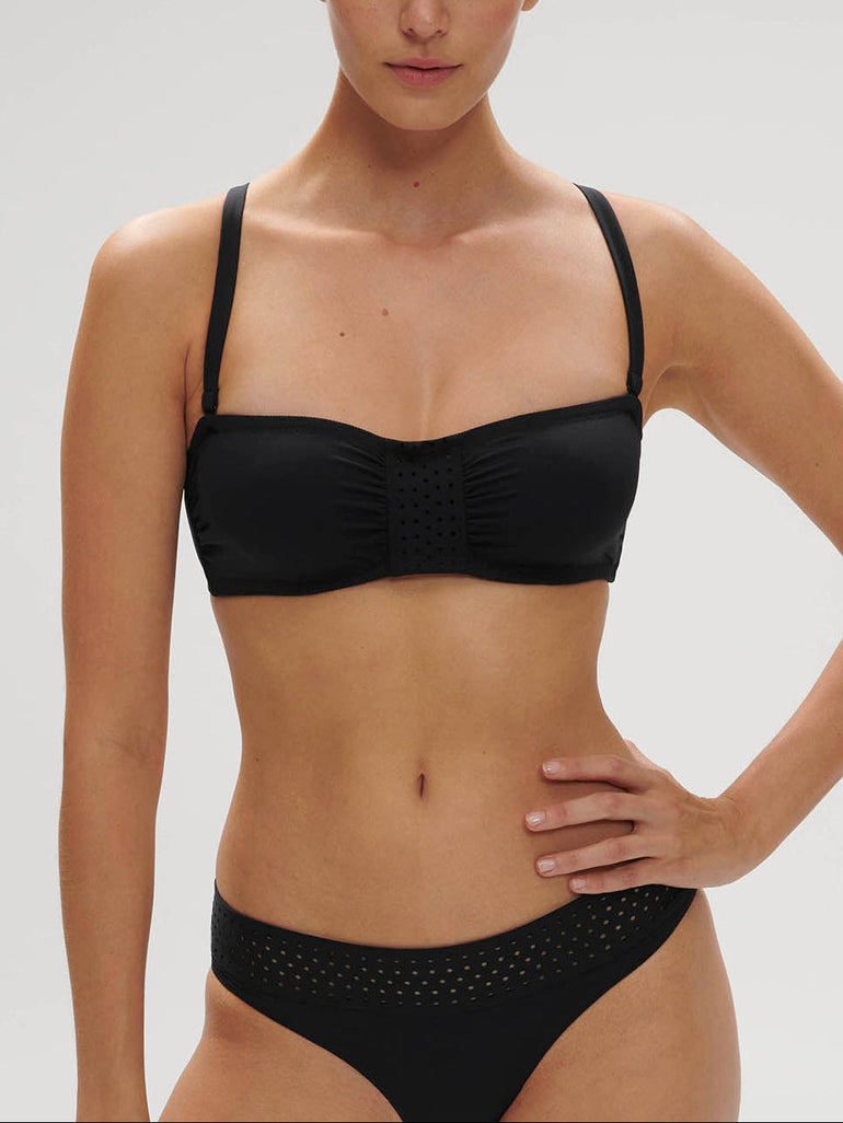Bandeau-Bikini-Top mit Bügeln. - Schwarz