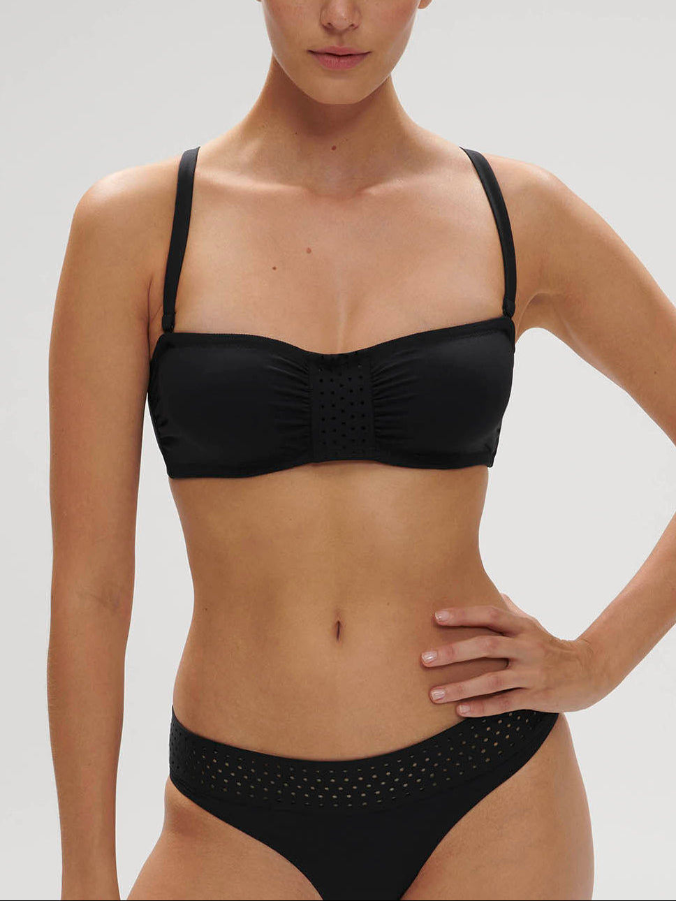 Bandeau-Bikini-Top mit Bügeln. - Schwarz