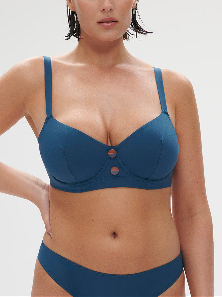 Bikini-Oberteil mit Bügeln. - Mystery-Blue