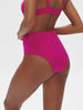 Bikini-Slip mit hohem Bund. - Hibiskusrosa