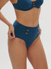 Bikini-Slip mit hohem Bund. - Mystery-Blue