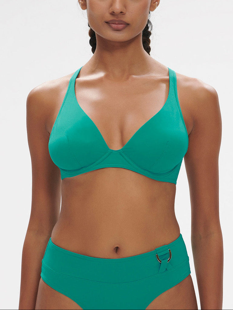 Triangel-Bikini mit bügelosem halt- Wasserfallgrün