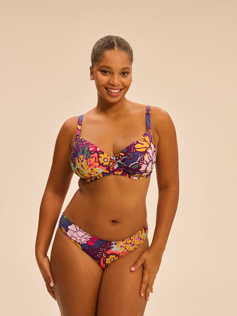 Bikini-Oberteil mit Bügeln. - Blütenprint