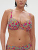 Bikini-Oberteil mit Bügeln. - Menara-Rosa-Print