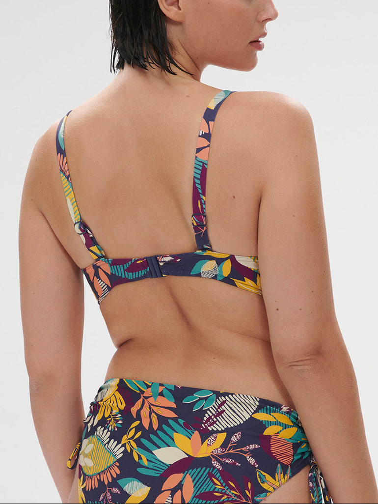 Bikini-Oberteil mit Bügeln. - Küstenblau-Print