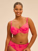 Bikini-Oberteil mit Bügeln. - Leuchtend-Rosa-Print