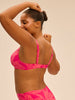 Bikini-Oberteil mit Bügeln. - Leuchtend-Rosa-Print