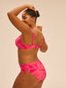 Bikini-Oberteil mit Bügeln. - Leuchtend-Rosa-Print