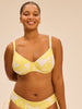 Bikini-Oberteil mit Bügeln. - Tempelbaum-Print