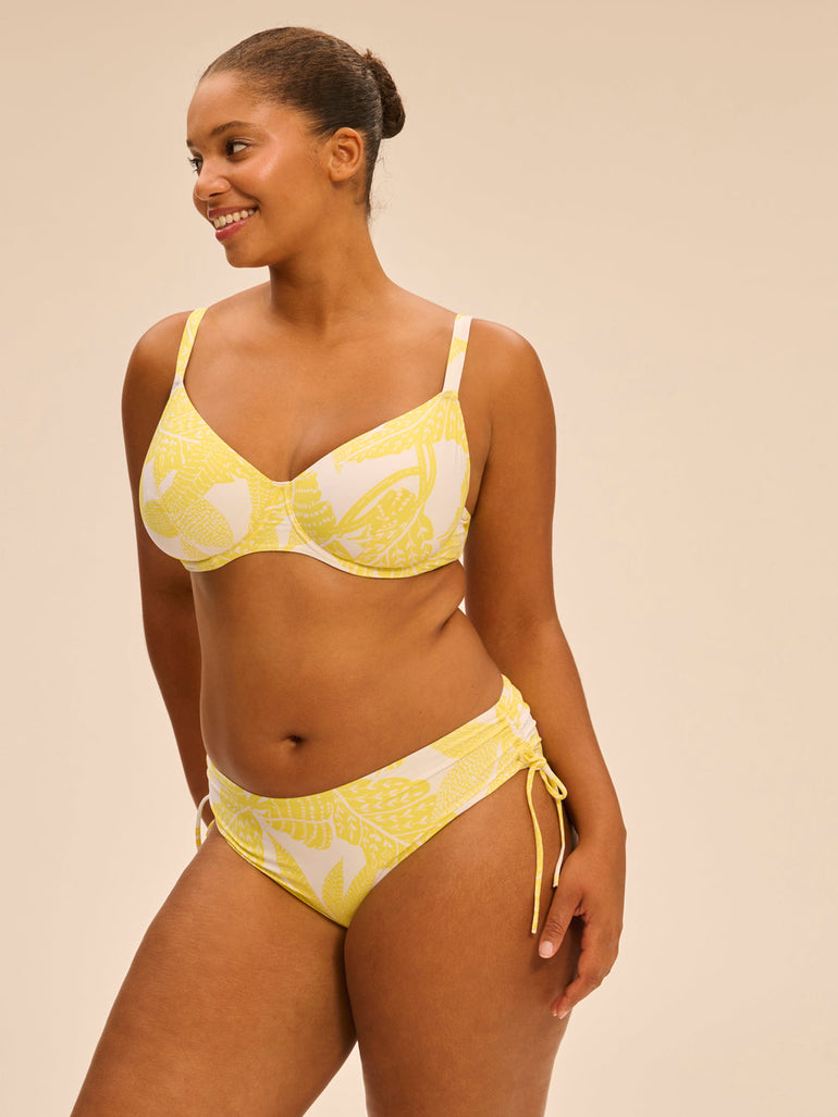Bikini-Oberteil mit Bügeln. - Tempelbaum-Print