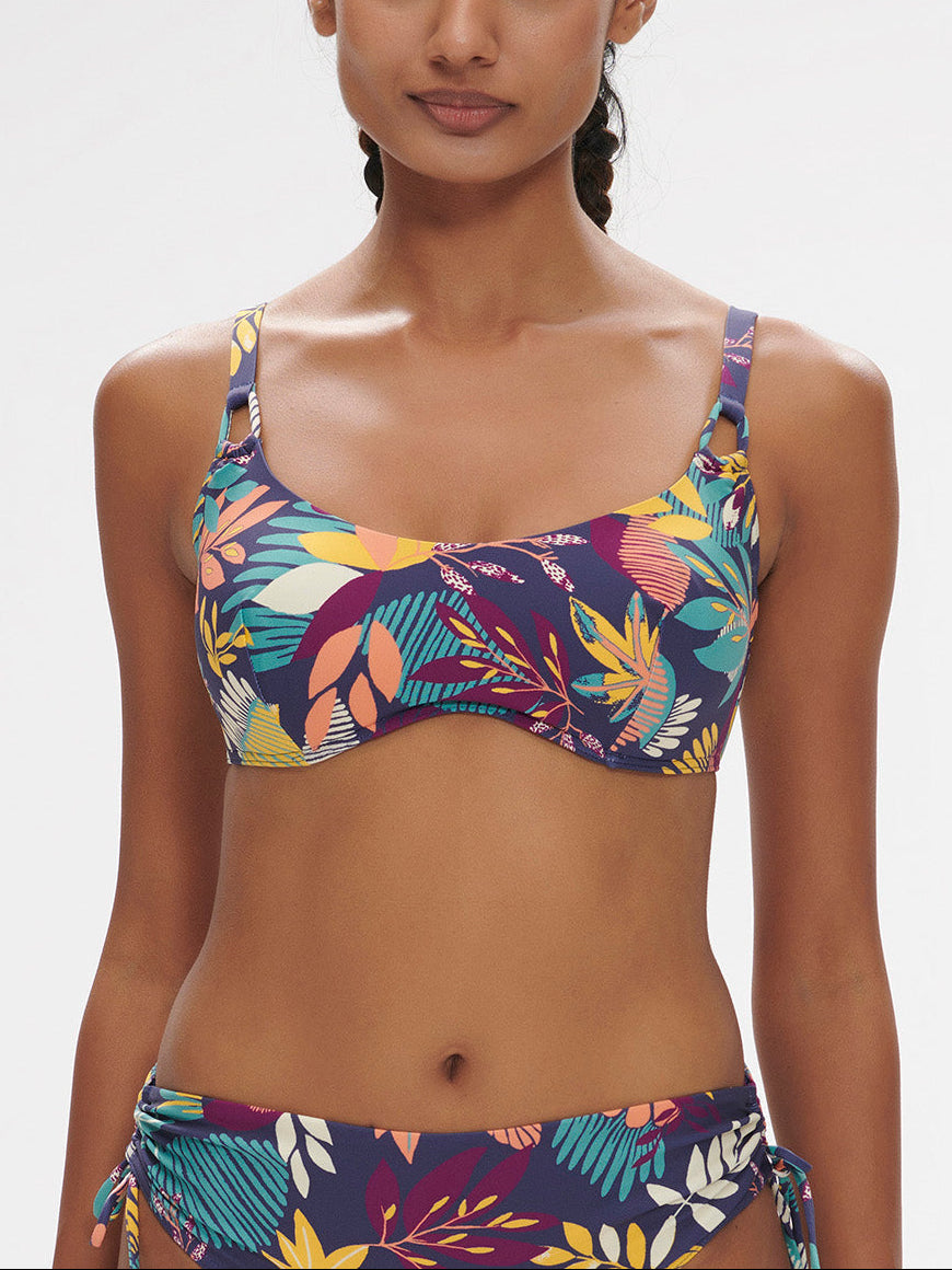 Bralette mit Bügel - Küstenblau-Print