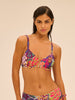 Triangel-Bikini mit Bügel - Blütenprint