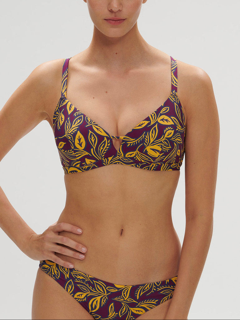 Triangel-Bikini mit Bügel - Agadir-Lila-Print