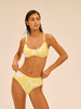 Bikini-Slip mit hohem Bund. - Tempelbaum-Print
