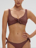 Bügelloser Triangel-Bikini - Lurex-Dunkellila