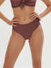 Bikini-Slip mit hohem Bund. - Lurex-Dunkellila