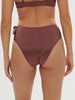 Bikini-Slip mit hohem Bund. - Lurex-Dunkellila