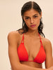 Bügelloser Triangel-Bikini - Granatapfel
