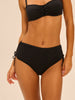Bikini-Slip mit hohem Bund. - Schwarz