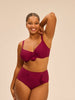 Bikini-Oberteil mit Bügeln. - Cranberry
