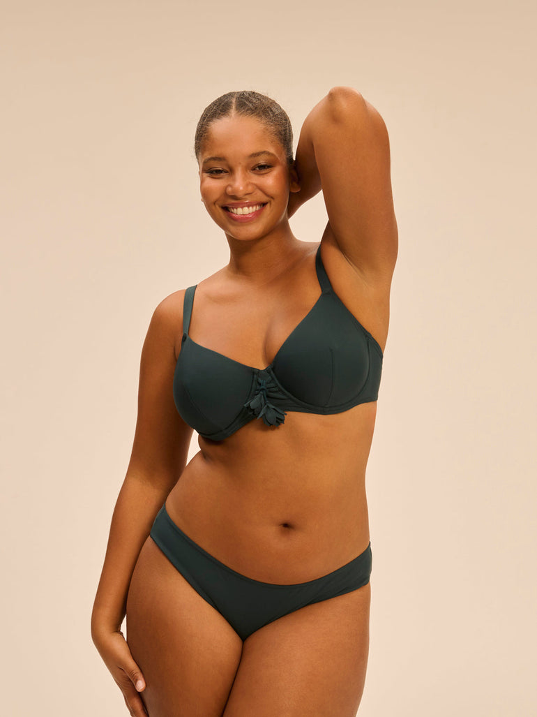 Bikini-Oberteil mit Bügeln. - Tropengrün
