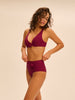 Push-up-Bikini-Oberteil - Cranberry