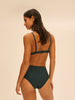 Bikini-Slip mit hohem Bund. - Tropengrün