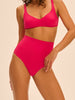 Bikini-Slip mit hohem Bund. - Lippenstift