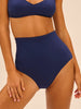 Bikini-Slip mit hohem Bund. - Mitternacht