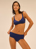Bikini-Slip mit hohem Bund. - Mitternacht