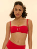 Bandeau-Bikini-Top mit Bügeln. - Scharlachrot