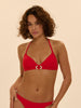 Bügelloser Triangel-Bikini - Scharlachrot