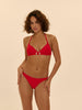 Bügelloser Triangel-Bikini - Scharlachrot