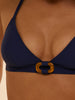 Bügelloser Triangel-Bikini - Marineblau