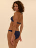 Bügelloser Triangel-Bikini - Marineblau
