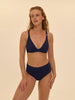 Triangel-Bikini mit bügelosem halt- Marineblau