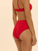 Bikini-Slip mit hohem Bund. - Scharlachrot