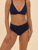 Bikini-Slip mit hohem Bund. - Marineblau