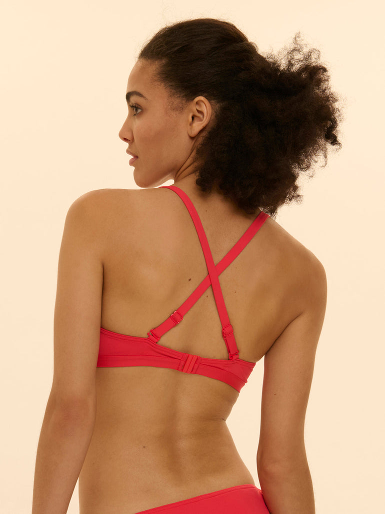Triangel-Bikini mit Bügel - Flamingo