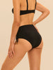 Bikini-Slip mit hohem Bund. - Schwarz