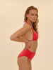 Bikini-Slip mit hohem Bund. - Flamingo