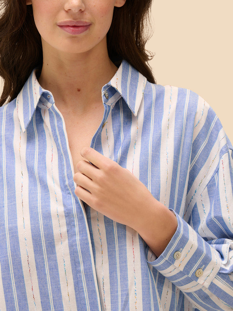 Hemdblusebluse - Transat-Blau