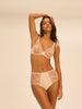 Bügel-BH mit tiefem Ausschnitt - Schickes Beige
