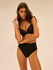 Shaping-Tanga mit hohem Bund - Schwarz