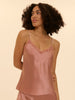 Top mit Stickerei - Smokey-Rosa