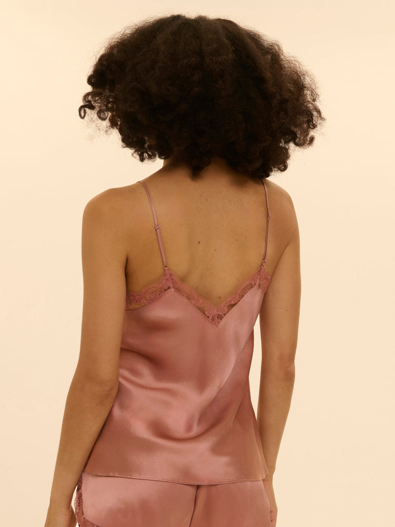 Top mit Stickerei - Smokey-Rosa